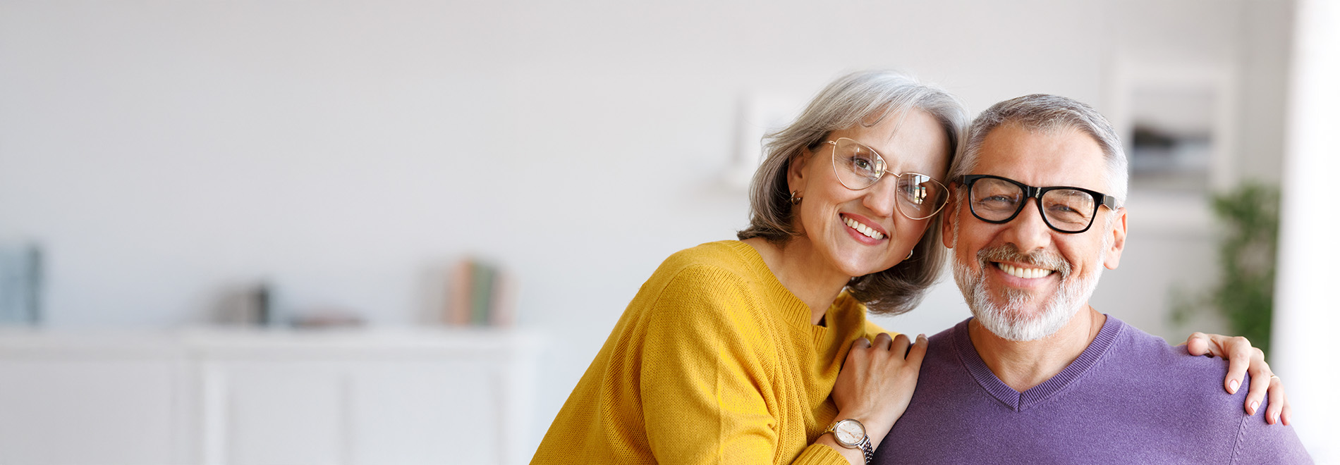 Smiling older couple